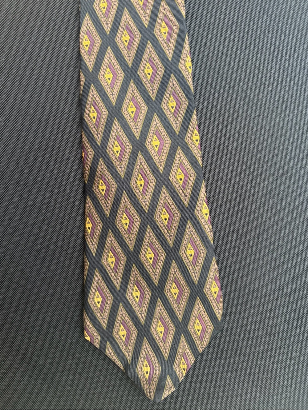 Aquascutum Classic Black Geometric Pattern Men's Tie